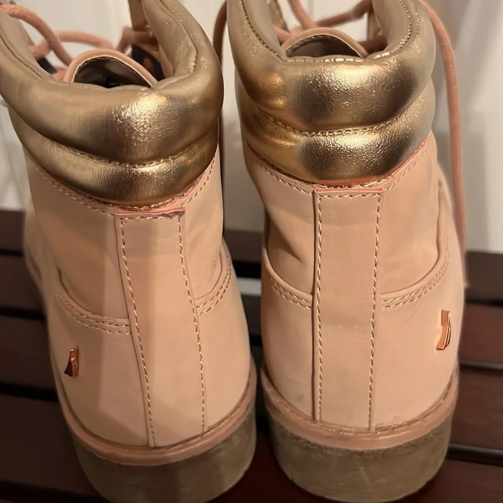 NAUTICA GIRLS Size 3 Blush Lace Up Ankle Boots